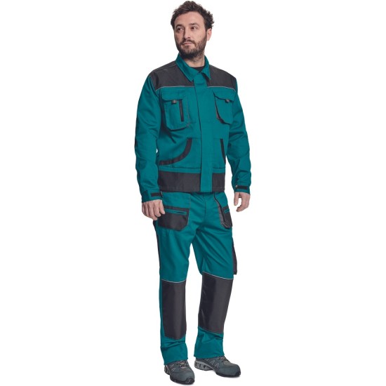 Jacheta de lucru Carl, tercot 235g/mp, verde / negru Jacheta de lucru Carl, tercot 235g/mp, verde / negru