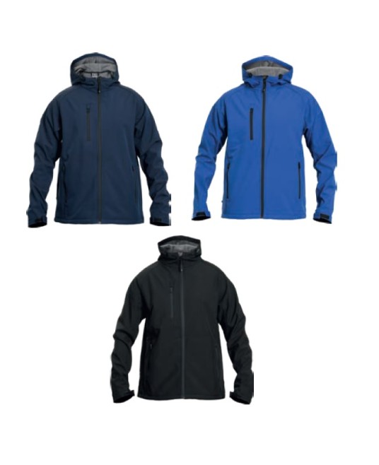 Jacheta softshell cu gluga Begna, albastru