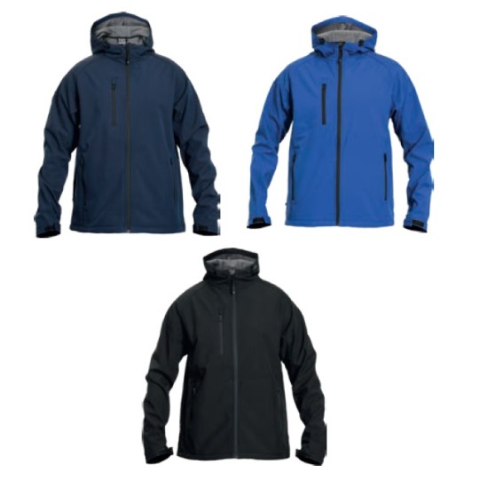 Jacheta softshell cu gluga Begna, albastru