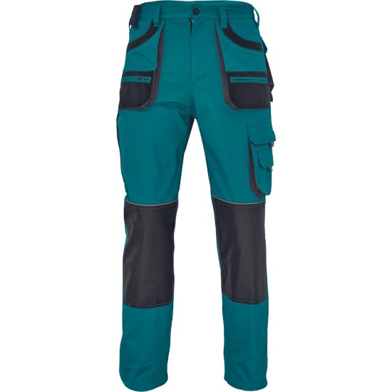Pantaloni de lucru Carl, tercot 235g/mp, verde / negru Pantaloni de lucru Carl, tercot 235g/mp, verde / negru