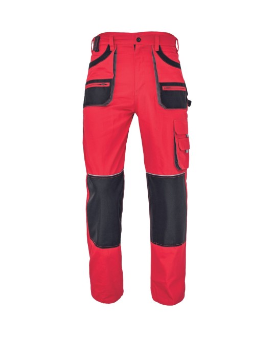 Pantaloni de lucru Carl, tercot 235g/mp, rosu / negru