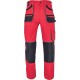 Pantaloni de lucru Carl, tercot 235g/mp, rosu / negru Pantaloni de lucru Carl, tercot 235g/mp, rosu / negru