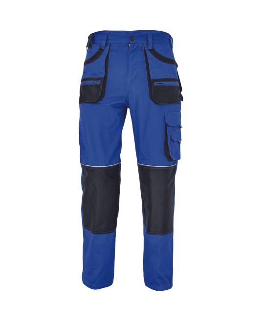 Pantaloni de lucru Carl, tercot 235g/mp, albastru royal / negru