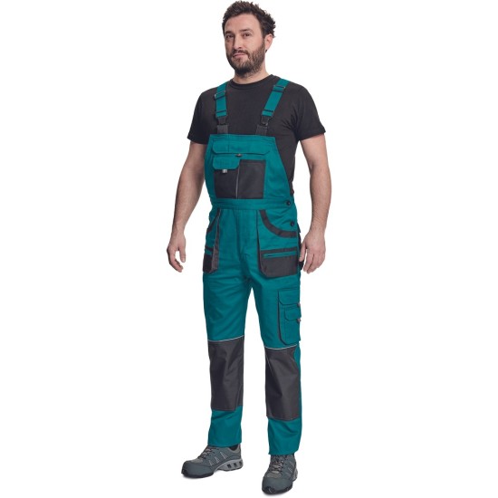 Salopeta cu pieptar Carl, tercot 235g/mp, verde / negru Salopeta cu pieptar Carl, tercot 235g/mp, verde / negru