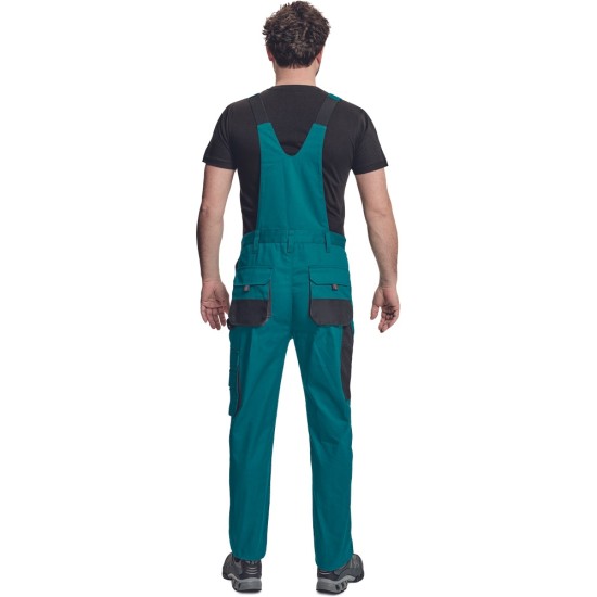 Salopeta cu pieptar Carl, tercot 235g/mp, verde / negru Salopeta cu pieptar Carl, tercot 235g/mp, verde / negru