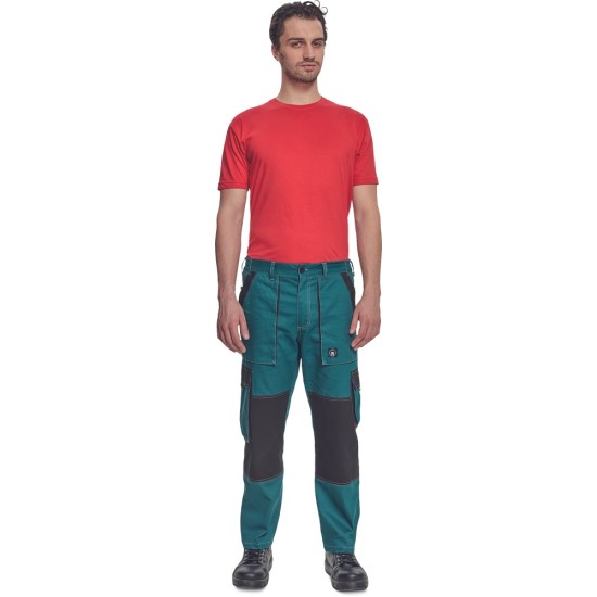 Pantaloni de lucru vara Max Summer, bumbac 200g/mp, verde / negru