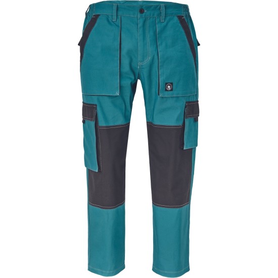 Pantaloni de lucru vara Max Summer, bumbac 200g/mp, albastru petrol / negru