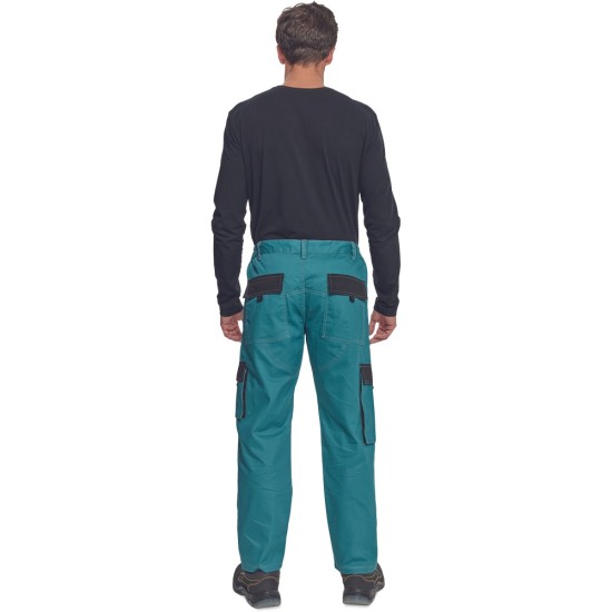 Pantaloni de lucru vara Max, bumbac 200g/mp, albastru petrol / negru Pantaloni de lucru vara Max, bumbac 200g/mp, albastru petrol / negru