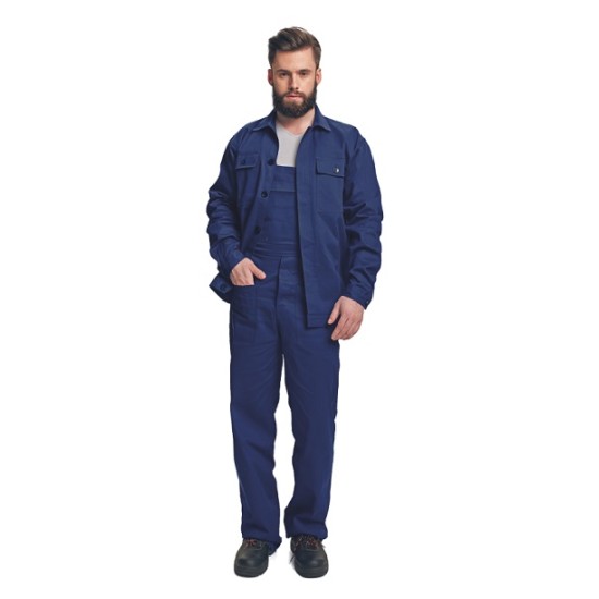 Costum de lucru (salopeta cu pieptar + jacheta), bumbac 240g/m2 Bleumarin Costum de lucru (salopeta cu pieptar + jacheta), bumbac 240g/m2 Bleumarin