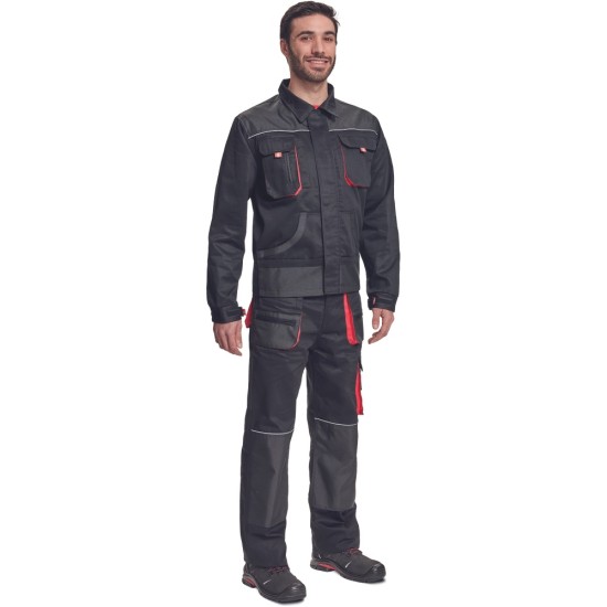 Jacheta de lucru din bumbac, Hans, 235g/mp, negru / gri antracit Jacheta de lucru din bumbac, Hans, 235g/mp, negru / gri antracit