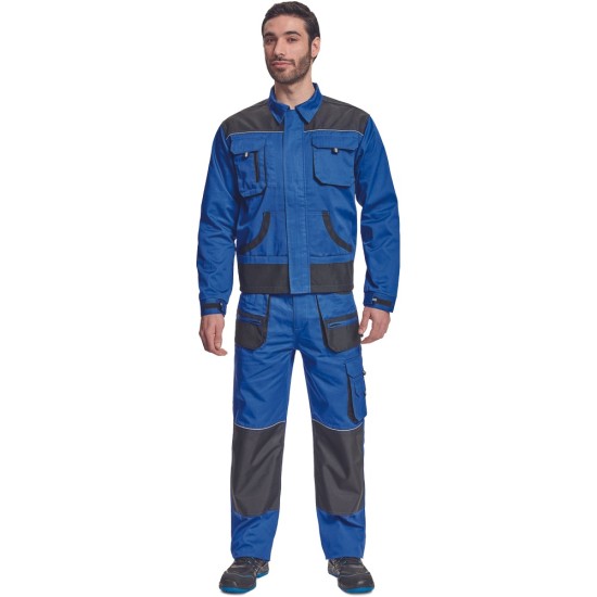 Jacheta de lucru din bumbac, Hans, 235g/mp, albastru / gri antracit