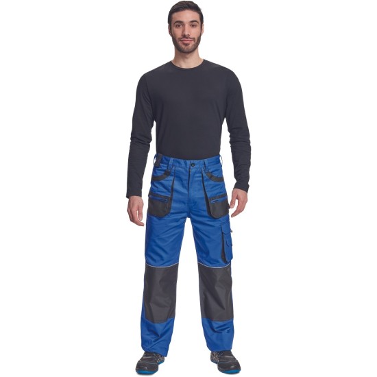Pantaloni de lucru din bumbac, Hans, 235g/mp, albastru / gri antracit Pantaloni de lucru din bumbac, Hans, 235g/mp, albastru / gri antracit
