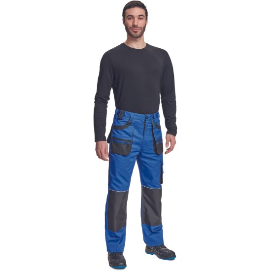 Pantaloni de lucru din bumbac, Hans, 235g/mp, albastru / gri antracit Pantaloni de lucru din bumbac, Hans, 235g/mp, albastru / gri antracit