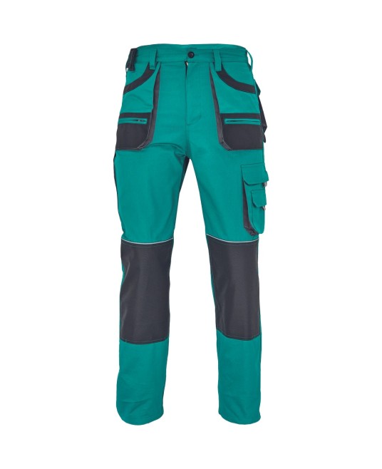 Pantaloni de lucru din bumbac, Hans, 235g/mp, verde / gri antracit