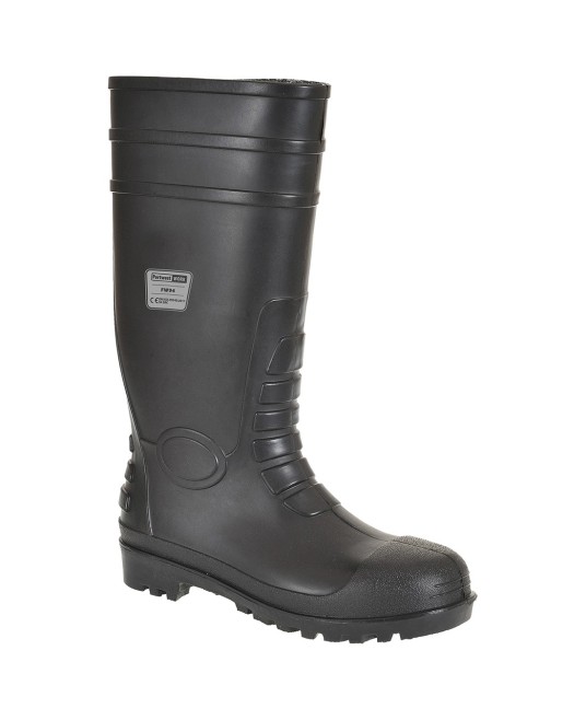 Cizme de protectie antiacide, impermeabile, bombeu metalic [FW94] Negru