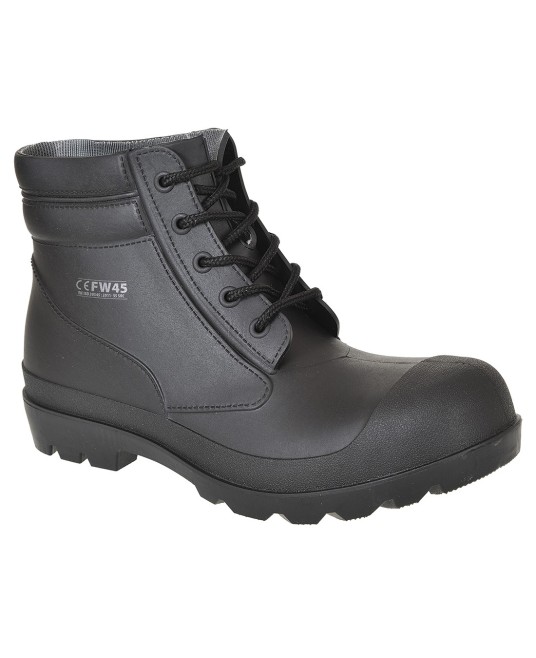 Bocanci de protectie din PVC, bombeu metalic si lamela, S5 [FW45] Negru