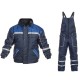 Costum vatuit cu dungi reflectorizante (salopeta cu pieptar si jacheta), bleumarin Costum vatuit cu dungi reflectorizante (salopeta cu pieptar si jacheta), bleumarin