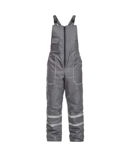Costum de iarna vatuit, set salopeta cu pieptar si jacheta, gri