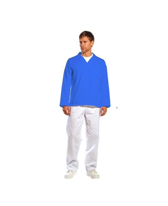 Pantaloni medicali albi sau albastri, 1 buzunar, tercot, 190g/m2 [2208] Alb