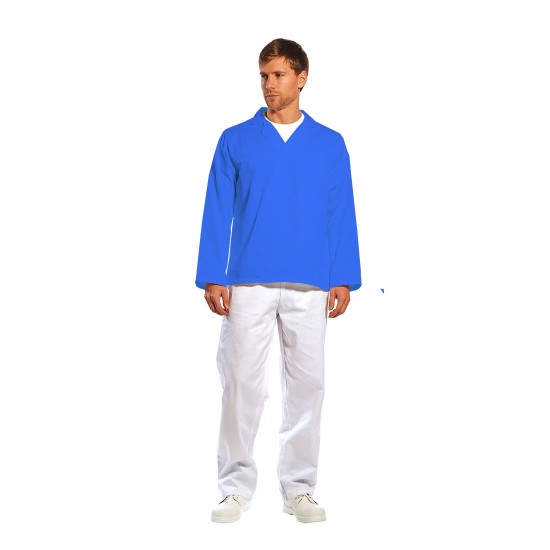 Pantaloni medicali albi sau albastri, 1 buzunar, tercot, 190g/m2 [2208] Alb