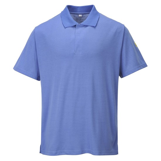 Tricou ESD antistatic cu maneca scurta, polo, 195g/m2[AS21] Albastru