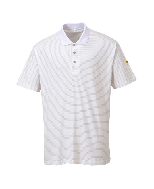 Tricou ESD antistatic cu maneca scurta, polo, 195g/m2 [AS21] Alb