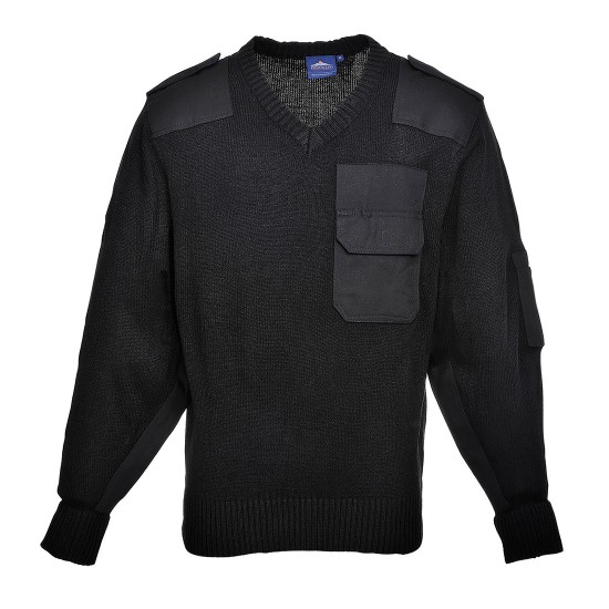 Pulover acrilic recomandat pentru Paza sau Politie [B310] Negru