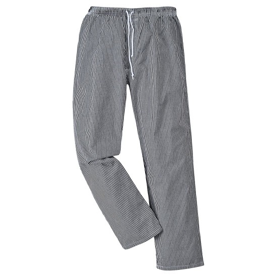 Pantaloni bucatar Bromley cu snur, in carouri [C079]