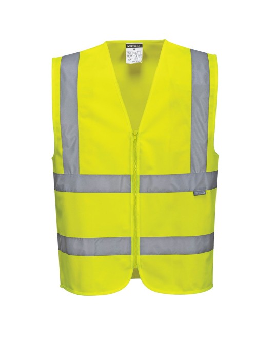 Vesta de protectie Hi-Vis reflectorizant cu fermoar [C375] Galben