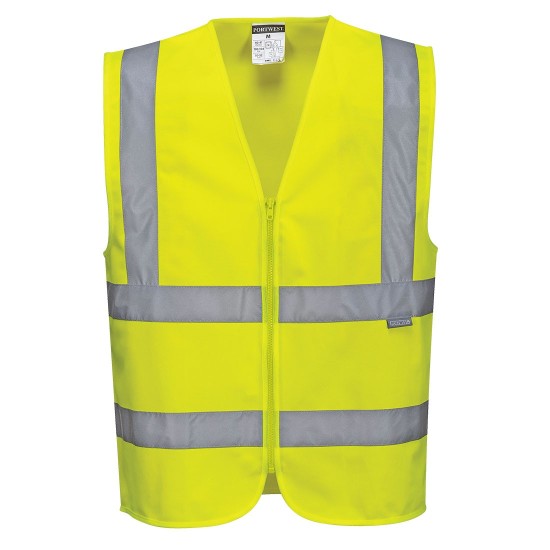 Vesta de protectie Hi-Vis reflectorizant cu fermoar [C375] Galben