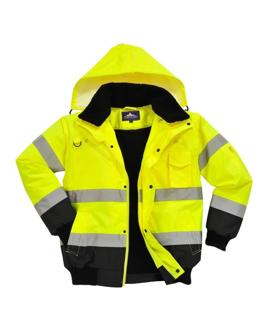 Jacheta 3 în 1 galben bleumarin Hi-Vis reflectorizanta