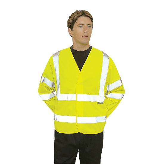 Jacheta de protectie reflectorizanta, inalta vizibilitate, maneca lunga [C473] Galben