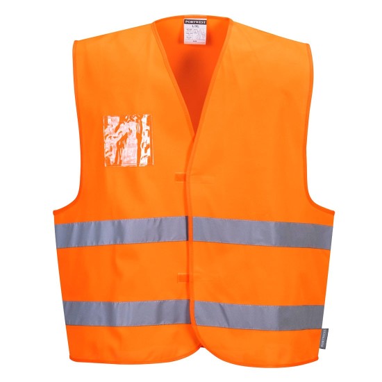 Vesta de protectie Hi-Vis reflectorizant - Port acte dual  [C475] Portocaliu