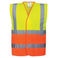 Vesta de protectie Hi-Vis reflectorizant Doua Tonuri  [C481] Galben si portocaliu