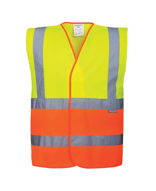 Vesta de protectie Hi-Vis reflectorizant Doua Tonuri [C481] Galben si portocaliu