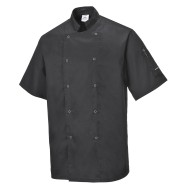 Tunica bucatari cu maneca scurta, tercot, 190g/m2[C733] Negru