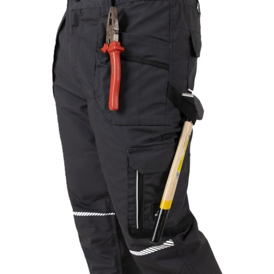 Pantaloni vatuiti tercot Ice, captuseala fleece, gri inchis