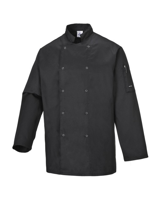 Tunica bucatari cu maneca lunga, tercot, 190g/m2 [C833] Negru