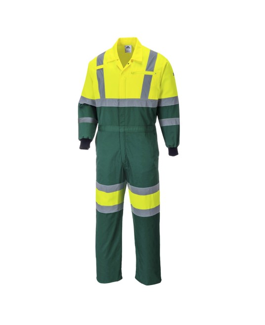 Combinezon de protectie X Hi-Vis reflectorizant [E052] Galben si verde