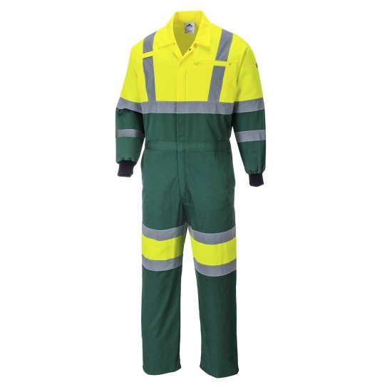 Combinezon de protectie X Hi-Vis reflectorizant [E052] Galben si verde