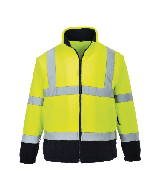 Fleece reflectorizant Hi-Vis calduros si rezistent la vant, bicolor, 300g [F301] Galben si bleumarin
