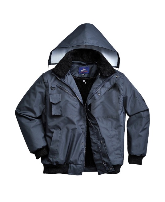 Jacheta de protectie vatuita. 3 in 1, model bomber, impermeabila, [F465] Bleumarin