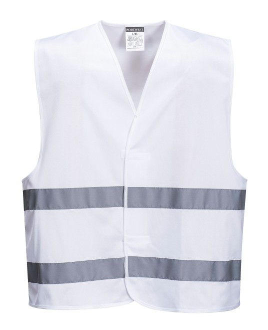 Vesta de protectie cu dungi reflectorizante, culori diverse [F474] Alb
