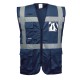 Vesta de protectie cu dungi reflectorizante, verde, bleumarin, albastru, rosu [F476] Bleumarin