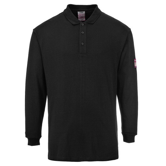 Tricou polo maneca lunga ignifug si antistatic [FR10] Negru