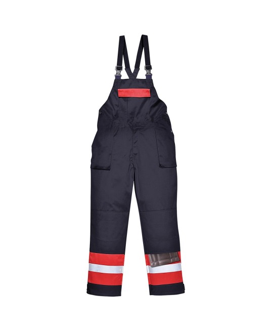 Salopeta  cu pieptar ignifuga antistatica protectie arc electric [FR57] Bleumarin-rosu