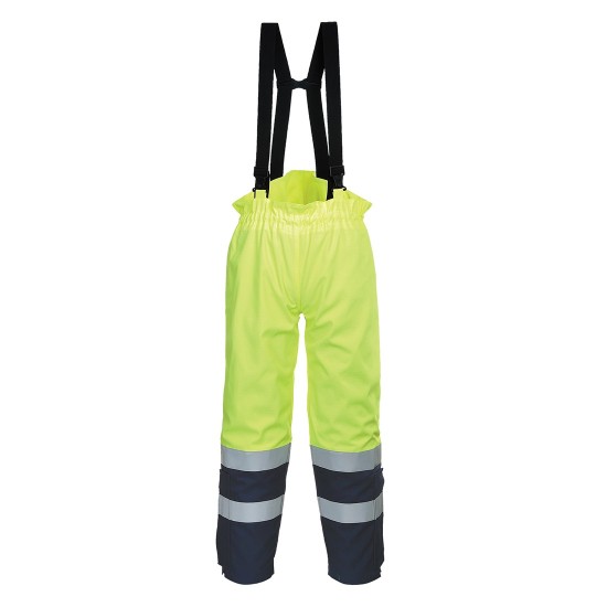 Pantaloni de protectie Bizflame Multi Arc Hi-Vis reflectorizant [FR78] Galben si bleumarin