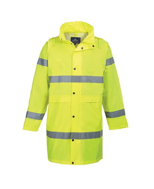 Pelerina de ploaie reflectorizanta lunga, impermeabila, inalta vizibilitate [H442] Galben