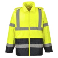 Jacheta de ploaie reflectorizanta, HiVis, impermeabila, bicolora [H443] Galben si bleumarin