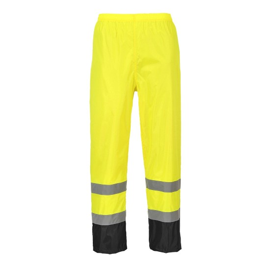 Pantaloni de ploaie reflectorizanti, HiVis, impermeabili [H444] Galben si negru